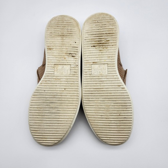 Eileen Fisher Perforated Leather Slip On Sneakers Casual Shoes sz 8 women's tan - Picture 6 of 7